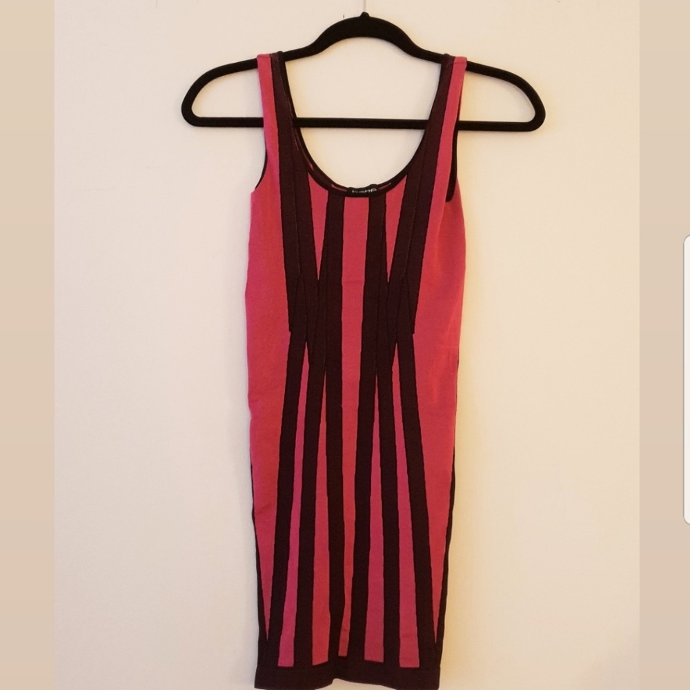 BEBE magenta bodycon dress